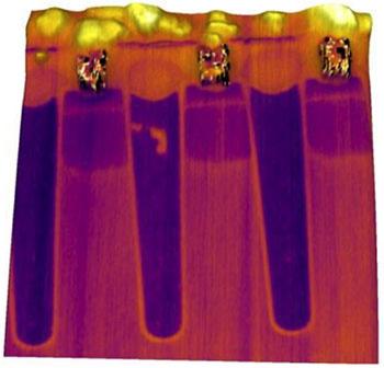semiconductor transistor device imaged using scanning microwave impedance microscopy (sMIM)