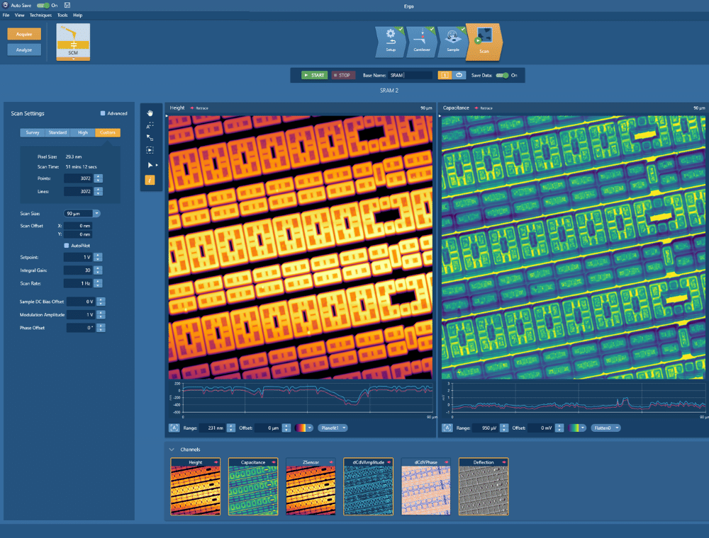 Ergo AFM software screenshot scan in action